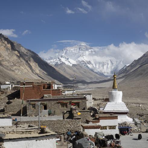 The Rongbuk Monastery looking towards everest