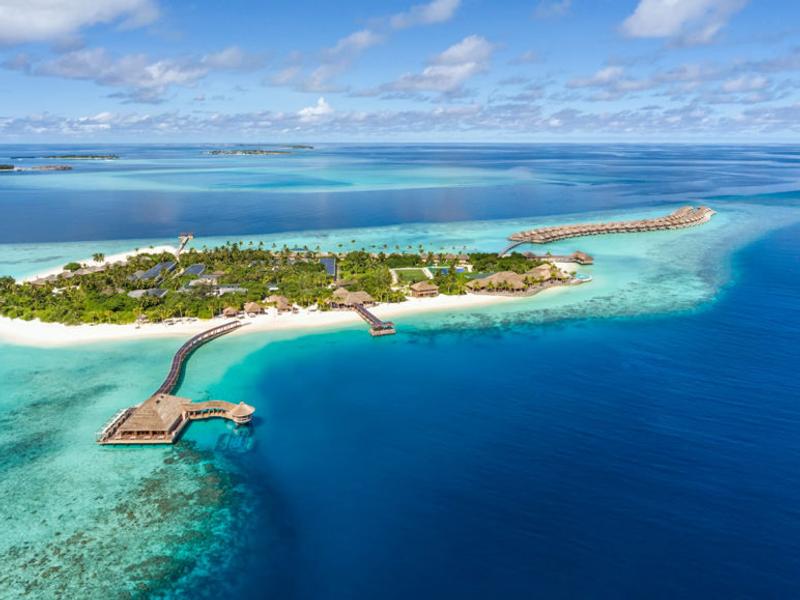 Aerial view of Hurawalhi Island Resort