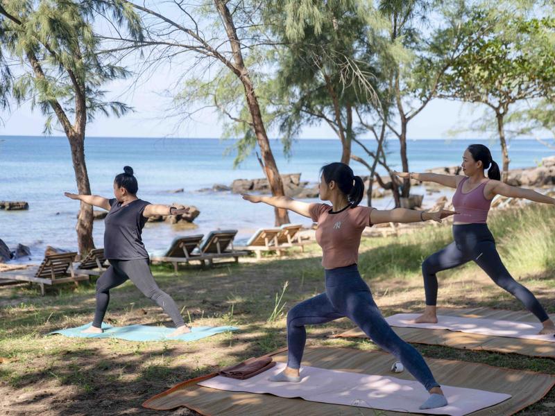 Yoga overlooking the sea at Mango Bay Phu Quoc